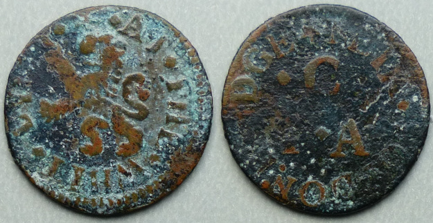 London Bridge, T C A AT THE WHIT LYON farthing